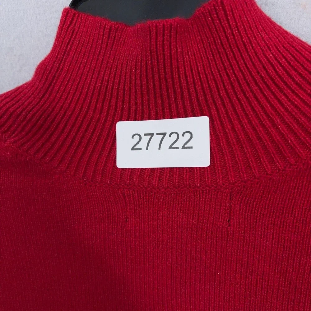 Banana Republic Sweater Mens Medium Red Mock Neck Cotton Blend Casual Preppy
